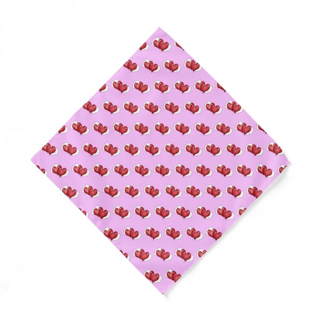 Balloon Hearts Clouds Bandana (Front)