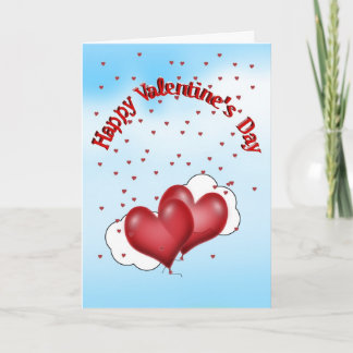 Balloon Hearts Valentine Add-Photo Holiday Card