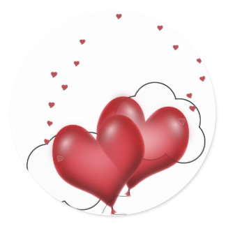 Balloon Hearts With Little Hearts Classic Round Sticker