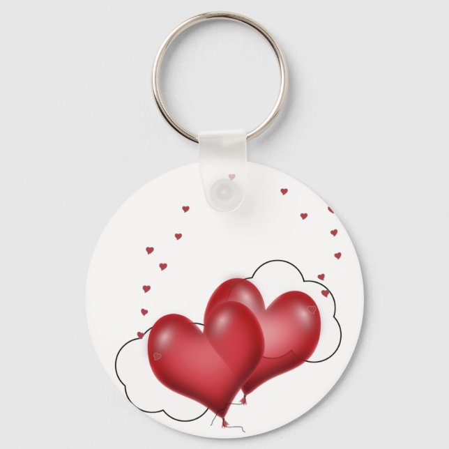 Balloon Hearts With Little Hearts Keychain (Front)