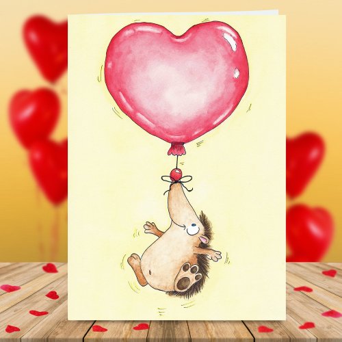 BALLOON HEDGEHOG greeting card by Nicole Janes