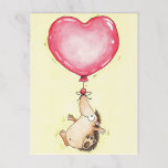 Balloon Hedgehog Postcard By Nicole Janes at Zazzle