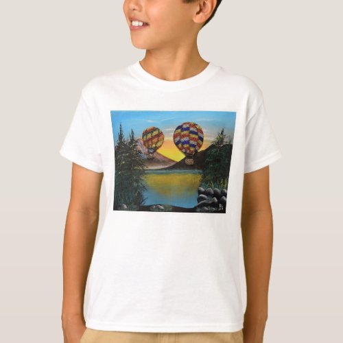 Balloon Hot Air ride over the River RenmaDesign T_Shirt