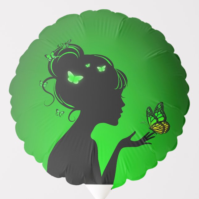 Balloon Inflatable The woman butterflies green (Front)