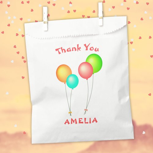 Balloon Kids Birthday Thank You Favor Bag
