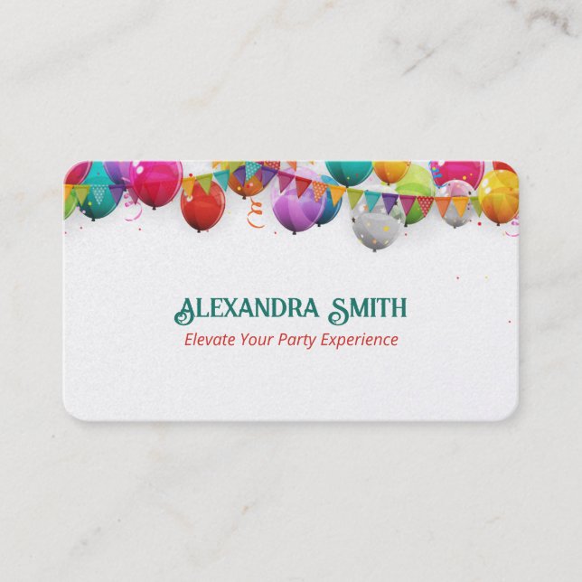 Balloon Kids Party Business Card (Front)