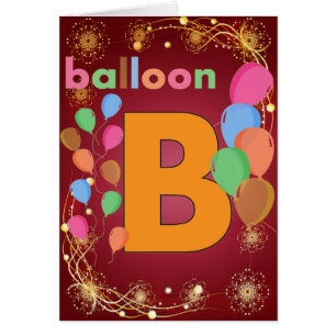 Balloon Letter B Cards