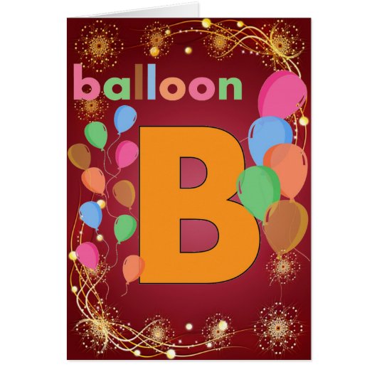Balloon Letter B Cards (Front)