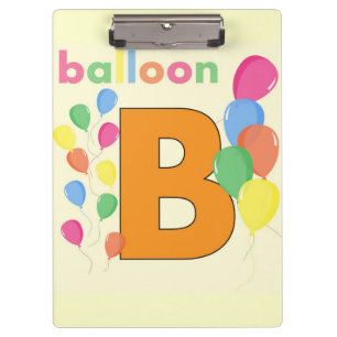 Balloon Letter B Clipboard