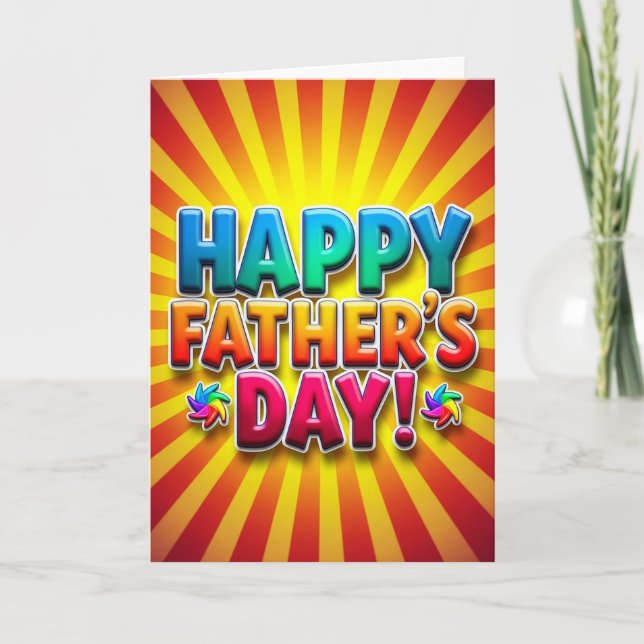 Balloon Letters Fathers Day Card (Front)
