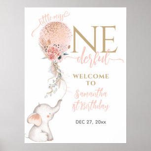 Balloon Little Miss Onederful Girl 1st Birthday Poster