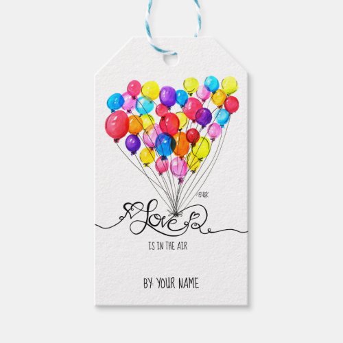 BALLOON LOVE is in the Air  Heart Calligraphy Gift Tags