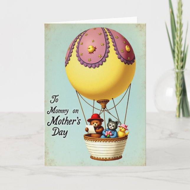 Balloon Mothers Day Illustration Card (Front)