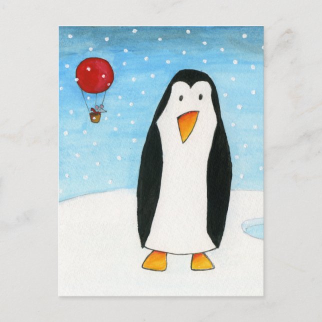 Balloon Mouse & Penguin #2 Postcard (Front)