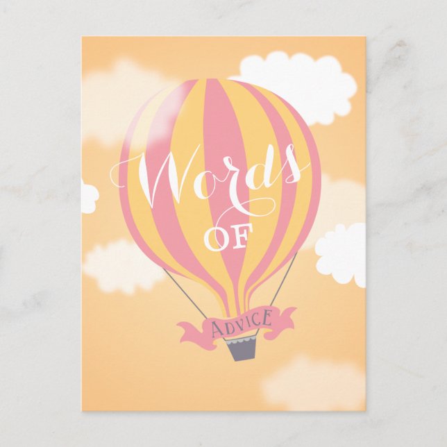 Balloon Orange Words of Advice Mommy Postcard (Front)