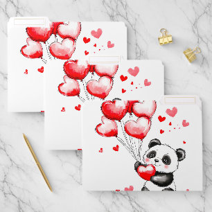 Balloon Panda Love in the Air File Folder