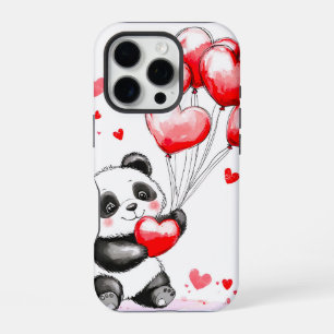 Balloon Panda Love in the Air iPhone 16 Pro Case