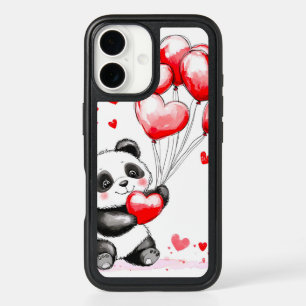 Balloon Panda Love in the Air iPhone 16 Case