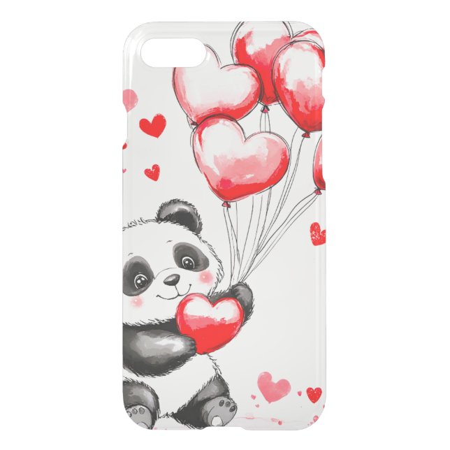 Balloon Panda Love in the Air Uncommon iPhone Case (Back)
