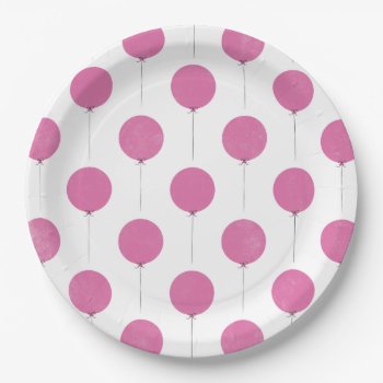 Balloon Paper Plate - Fuchsia by AmberBarkley at Zazzle
