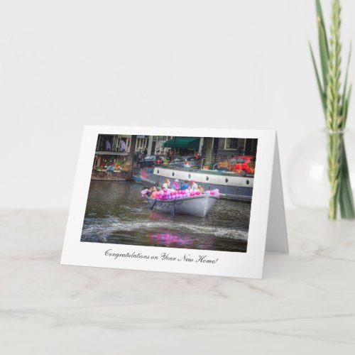 Balloon Party Boat _ Congratulations on New Home Card