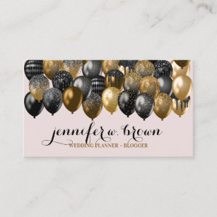 Balloon Party Event Planner pink Business Card