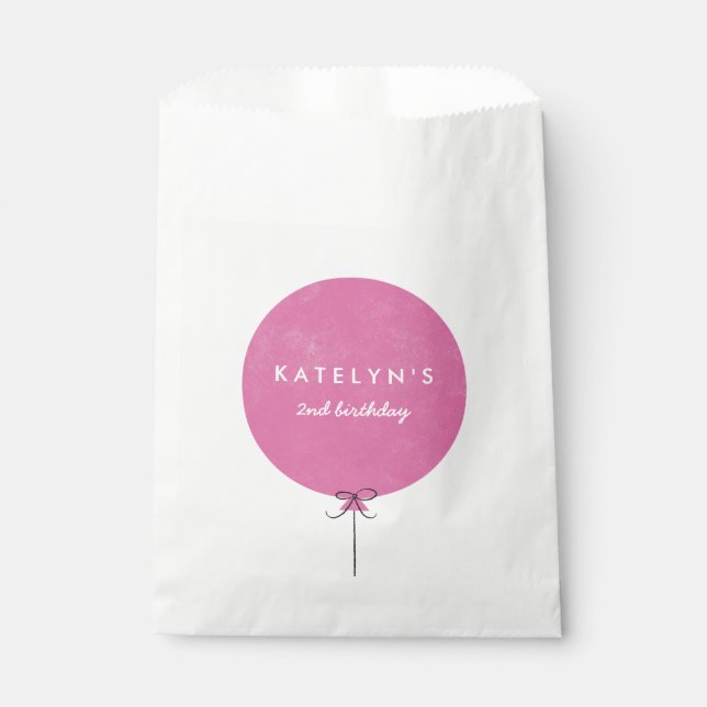 Balloon Party Favor Bag - Fuchsia (Front)