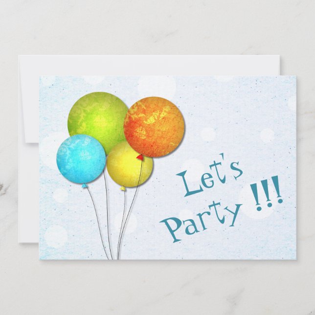 Balloon Party Invitation (Front)
