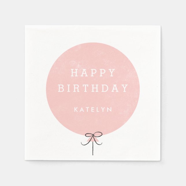 Balloon Party Napkin - Peach (Front)