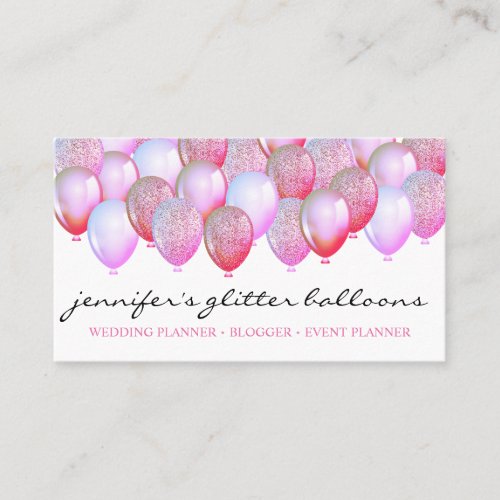 Balloon Party Planner Glitter Organisation Agent Business Card