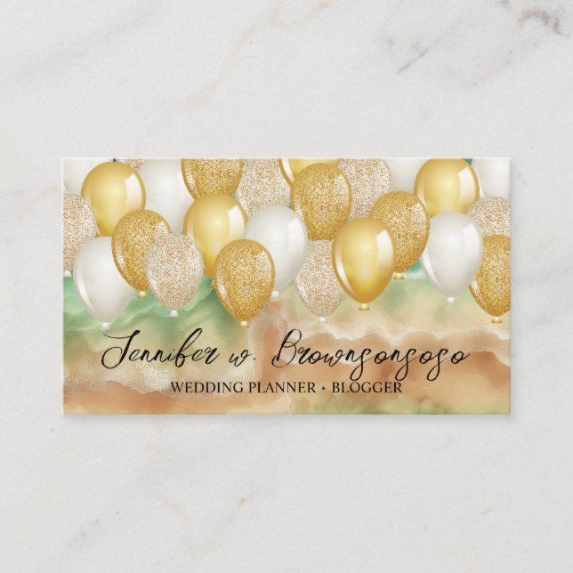 Balloon Party Planner Ocean Beach Business Card (Front)