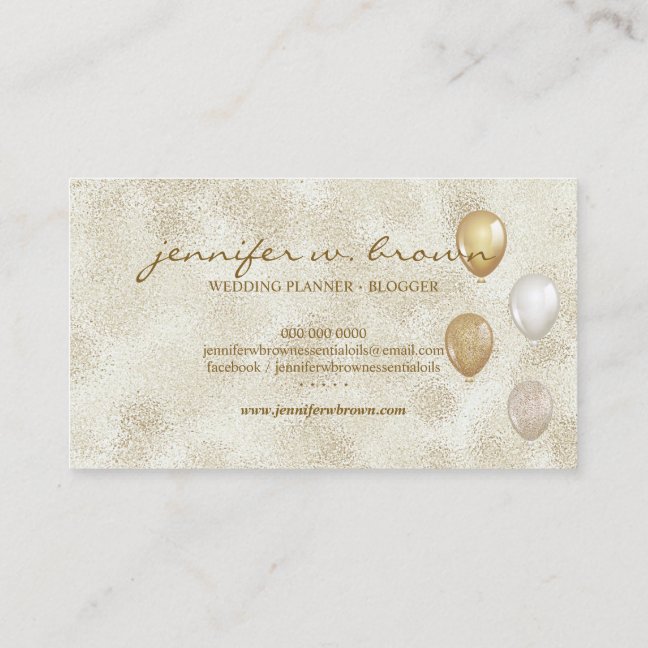 Balloon Party Sparkling Girly Business Card