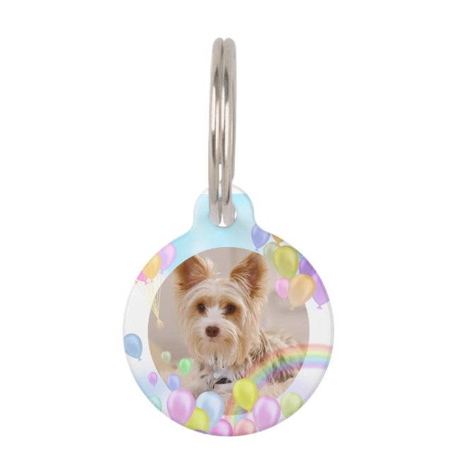 Balloon Pastel Animal Pet ID Tag (Front)