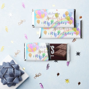 Balloon Pastel Birthday Hershey Bar Favors