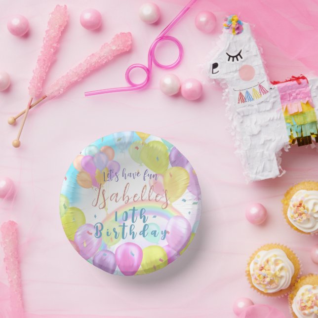 Balloon Pastel Birthday Paper Bowls (Party)