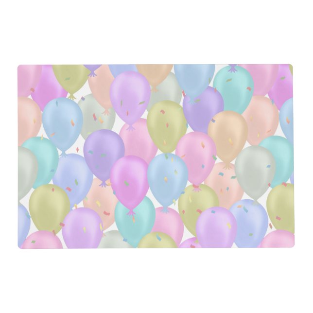 Balloon Pastel Birthday Placemat (Front)