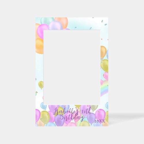 Balloon Pastel Birthday Selfie Frame