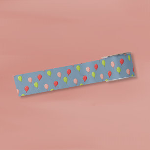 Balloon Pattern Blue Ribbon