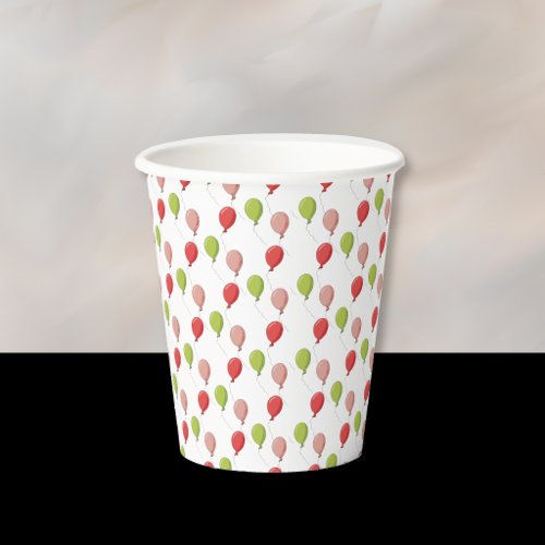 Balloon Pattern Kid Birthday White Paper Cup
