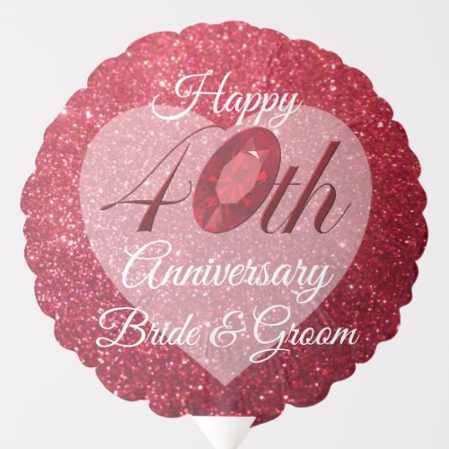 Balloon _ Personalize 40th Anniversary Keepsake
