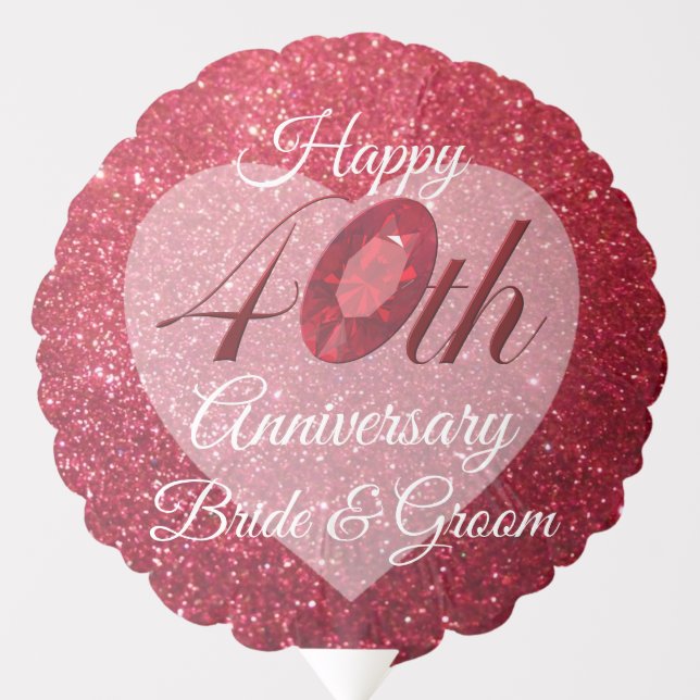 Balloon - Personalize 40th Anniversary Keepsake (Front)