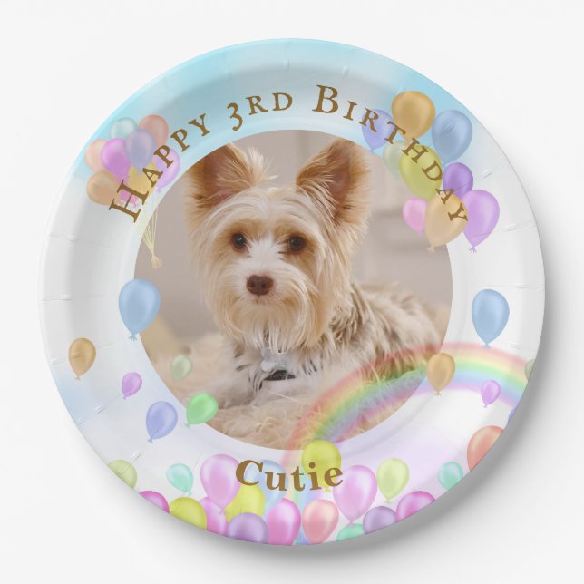 Balloon Pet Dog  Paper Plates (Front)