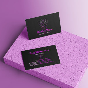 Balloon Pink Simple Purple Gradient Business Card