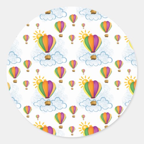 Balloon Ride Classic Round Sticker