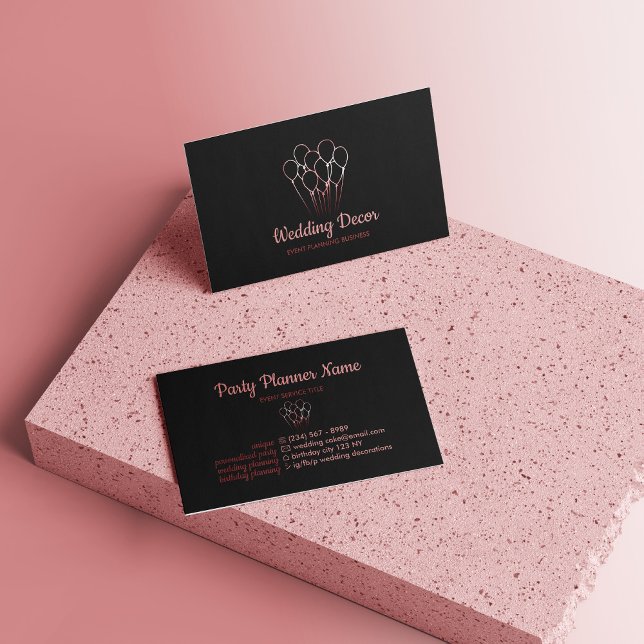 Balloon Rose Gold Aesthetic Business Card (Balloon Rose Gold Aesthetic Business Card)