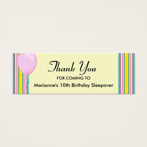 Customizable Balloon Sky Thanks Business Cards