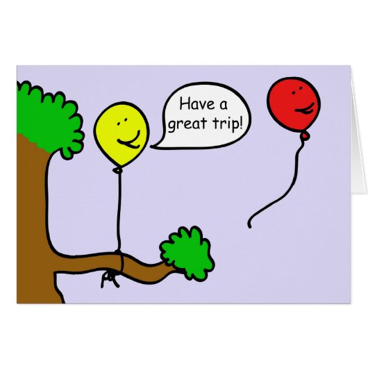 Balloon Taking a Trip Cards (Front Horizontal)