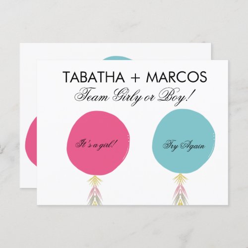 Balloon Tassel Baby Gender Reveal DIY Scratch Card