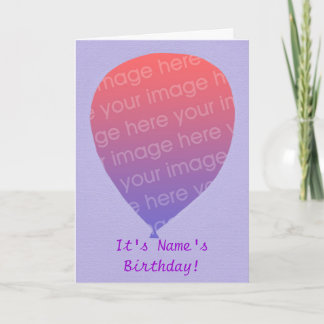 Balloon template, Add photo, birthday party Cards
