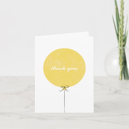 Balloon Thank You Card - Lemon